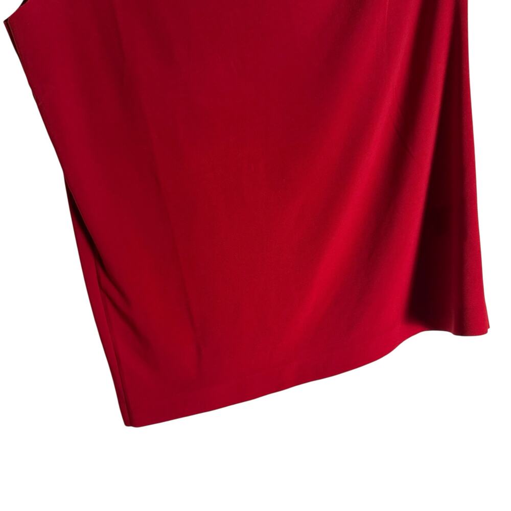 Norma Kamali Drop Shoulder Asymmetric Sleeveless Red Top Size XS - Picture 4 of 8